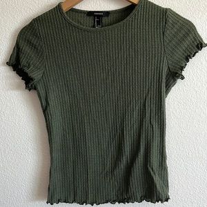 lettuce short sleeve crop top, size: S